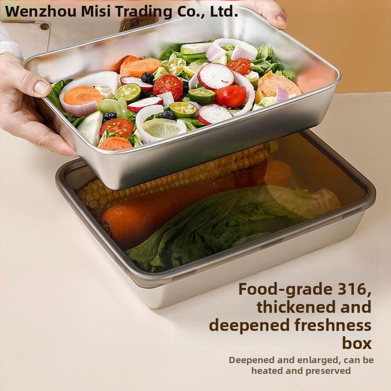 Kutija za knedle od 316‑nehrđajućeg čelika s poklopcem, kapacitet 3,1–4 L, sigurna za zamrzivač i hladnjak, neelektrična