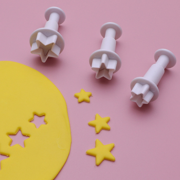 Geometrijska forma za fondant – potisna gravura, ABS, oblici srca, kruga i petokrake zvjezdice