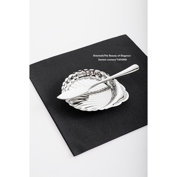 Плодова чиния от неръждаема стомана с форма на раковина – Нордически стил, неравна форма, не е подходяща за микровълнова печка