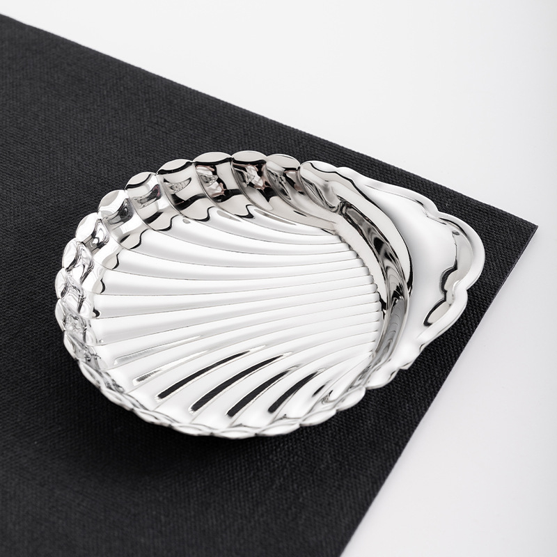 Плодова чиния от неръждаема стомана с форма на раковина – Нордически стил, неравна форма, не е подходяща за микровълнова печка