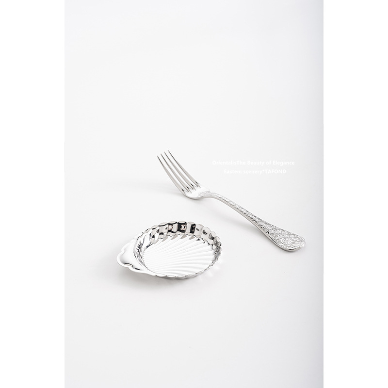 Плодова чиния от неръждаема стомана с форма на раковина – Нордически стил, неравна форма, не е подходяща за микровълнова печка