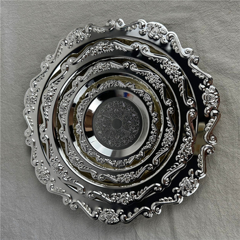 Десертна тава от неръждаема стомана, стил лукс ретро, проп за снимки без лого, подходящ подарък за колега