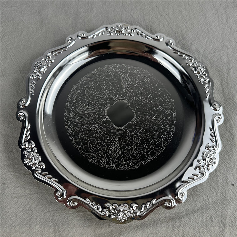 Десертна тава от неръждаема стомана, стил лукс ретро, проп за снимки без лого, подходящ подарък за колега