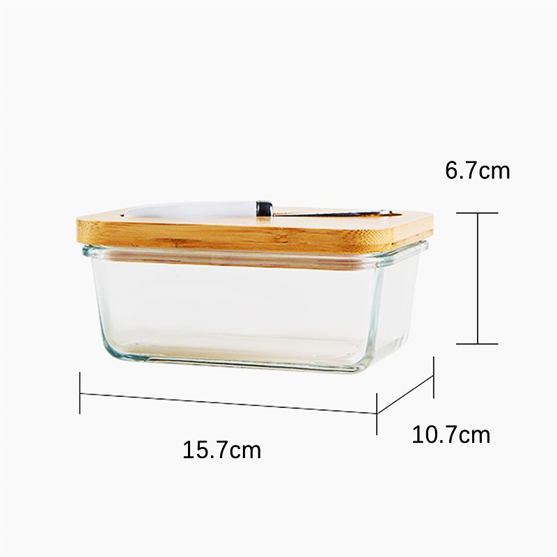 Staklena kutija za maslac, pravokutnog oblika, 301–500 ml, nordijski stil, set od 24 kom.