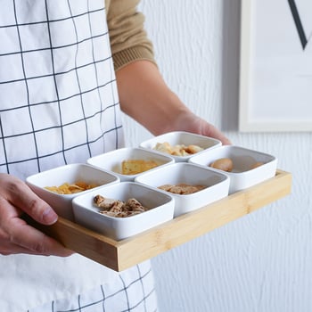 Японски керамичен комплект квадратни чинии за закуски, годен за микровълнова печка, персонализируем, възможност за печат на лого