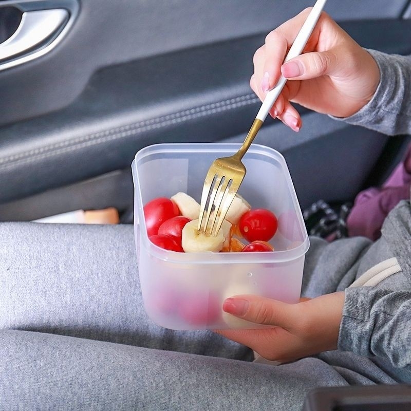 Plastična pravokutna višenamjenska kutija za hranu, s dubokim i čvrstim dizajnom, pogodna za mikrovalnu, za kampiranje
