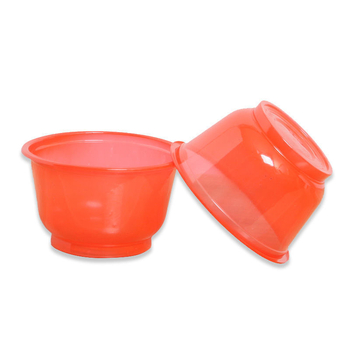 Еднократни кръгли пластмасови купи, удебелени, с лого, неподходящи за микровълнова, кашонна опаковка