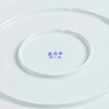 Микровълнова порцеланова кръгла чиния с ръчно рисуван флорален мотив за хотелско обслужване