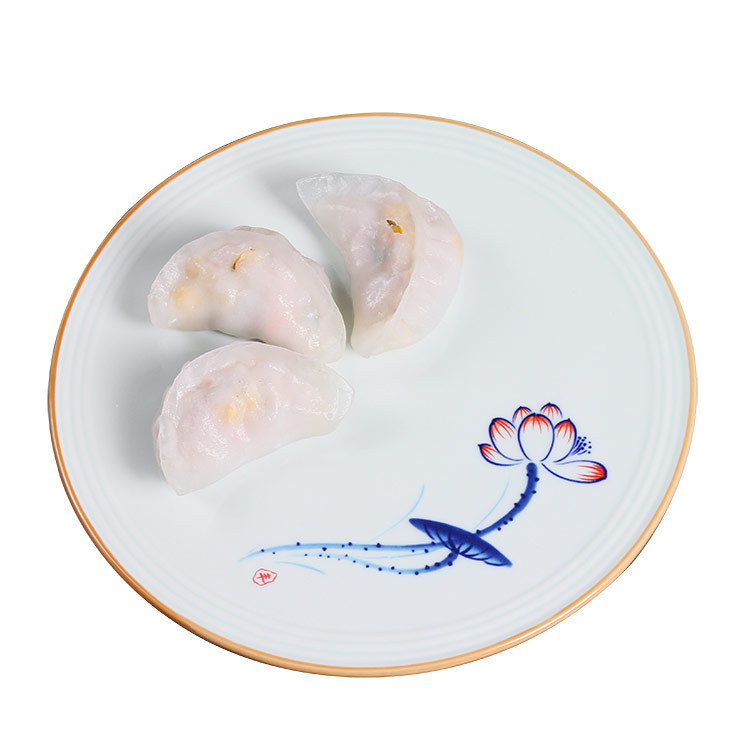 Микровълнова порцеланова кръгла чиния с ръчно рисуван флорален мотив за хотелско обслужване