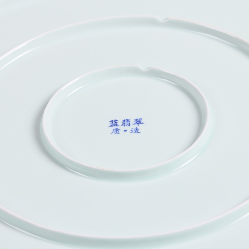 Микровълнова порцеланова кръгла чиния с ръчно рисуван флорален мотив за хотелско обслужване