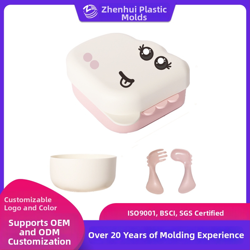 YUQI Set posuđa za bebe s trening žličicom — prijenosni set dječjeg posuđa, PP materijal, od 3 mjeseca, šifra proizvoda 8091