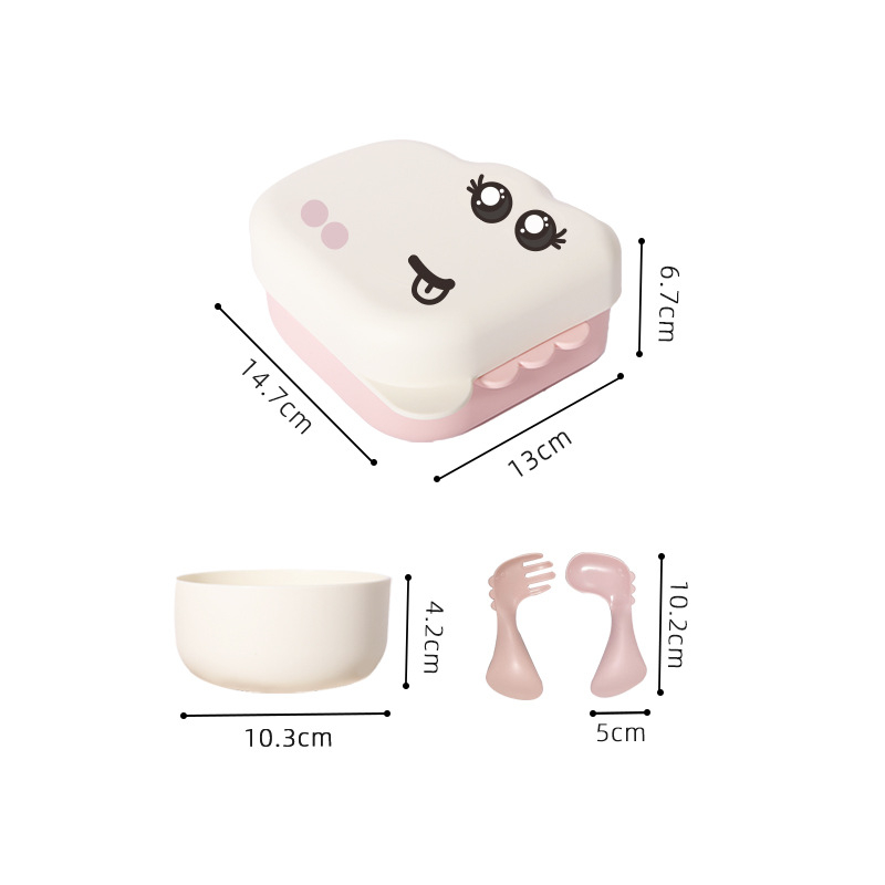 YUQI Set posuđa za bebe s trening žličicom — prijenosni set dječjeg posuđa, PP materijal, od 3 mjeseca, šifra proizvoda 8091