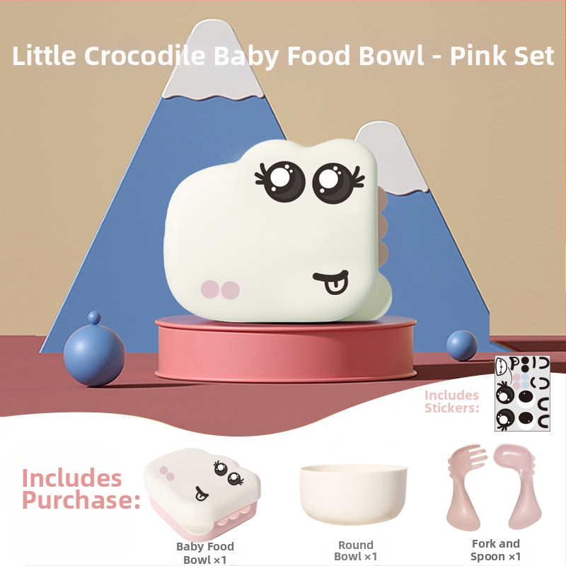 YUQI Set posuđa za bebe s trening žličicom — prijenosni set dječjeg posuđa, PP materijal, od 3 mjeseca, šifra proizvoda 8091