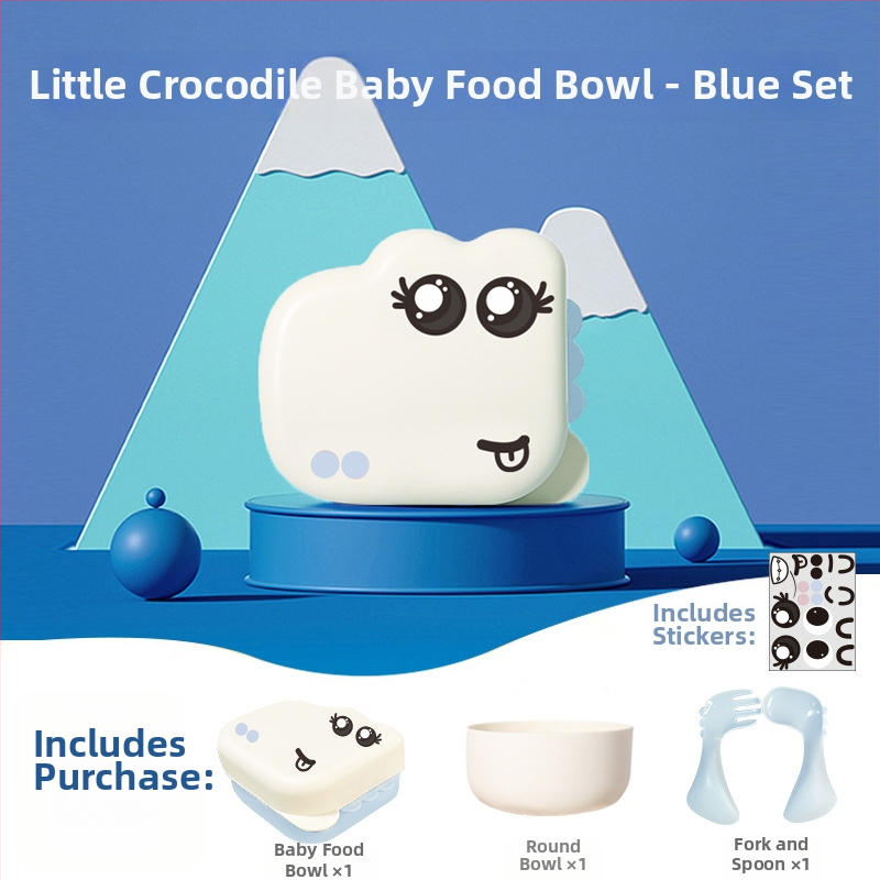 YUQI Set posuđa za bebe s trening žličicom — prijenosni set dječjeg posuđa, PP materijal, od 3 mjeseca, šifra proizvoda 8091