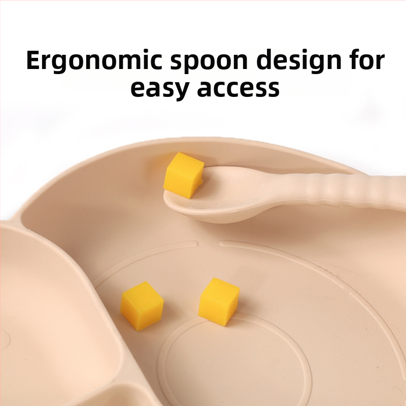 ZXyt Silikon set za bebe za hranjenje, 5-dijelni, sladak stil, materijal silikon, od 6 mjeseci