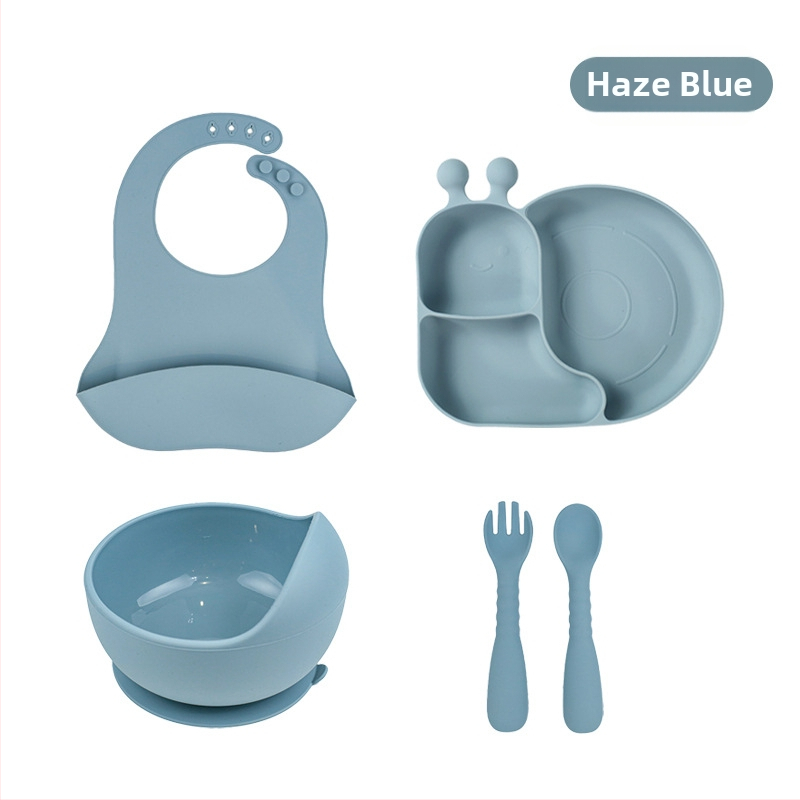 ZXyt Silikon set za bebe za hranjenje, 5-dijelni, sladak stil, materijal silikon, od 6 mjeseci