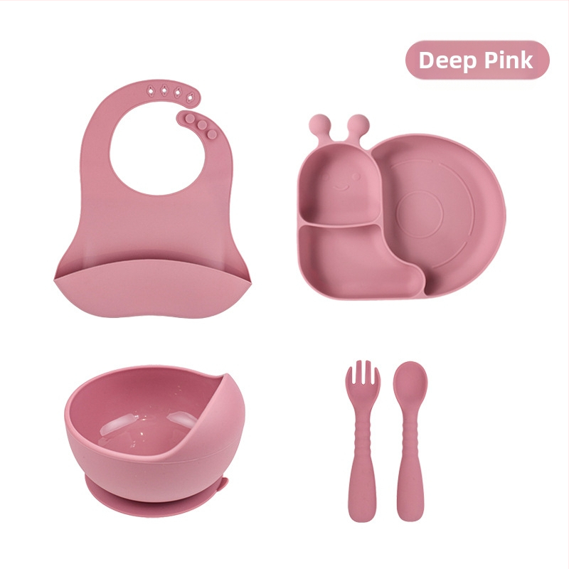 ZXyt Silikon set za bebe za hranjenje, 5-dijelni, sladak stil, materijal silikon, od 6 mjeseci