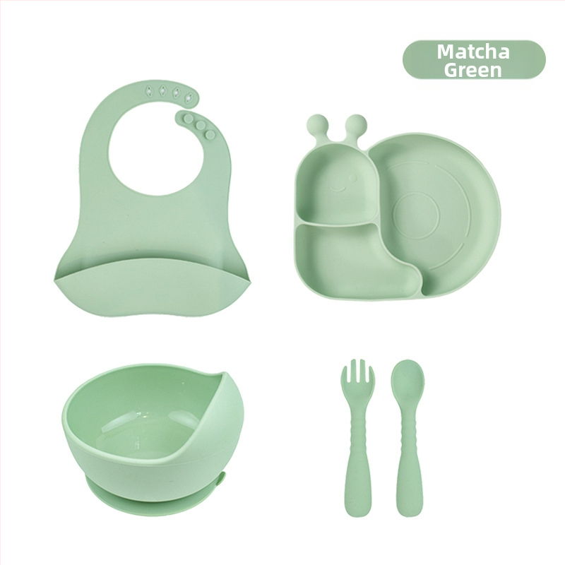 ZXyt Silikon set za bebe za hranjenje, 5-dijelni, sladak stil, materijal silikon, od 6 mjeseci