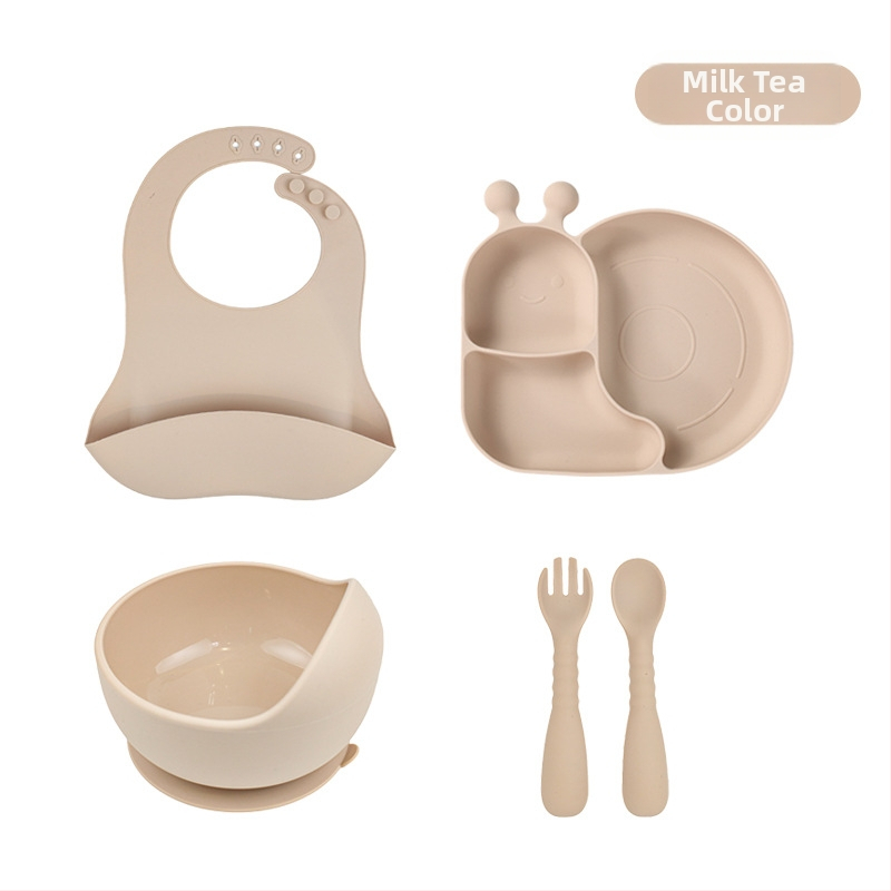 ZXyt Silikon set za bebe za hranjenje, 5-dijelni, sladak stil, materijal silikon, od 6 mjeseci