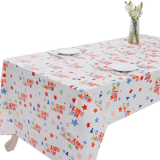 PEVA jednokratni stolnjak za balonsku zabavu, kvadratni, 137 × 274 cm, dekor za dječju rođendansku proslavu
