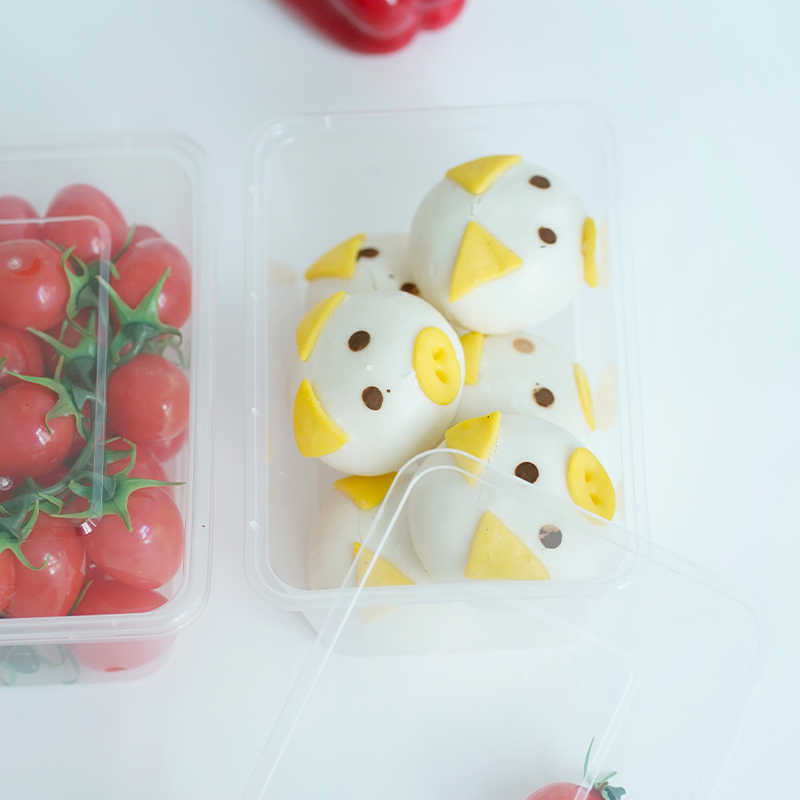Jednokratna pravokutna plastična kutija za obrok s poklopcem, 8 komada u pakiranju, pogodna za mikrovalnu.