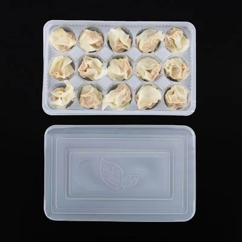 Jednokratna plastična kutija za obrok s 15 odjeljaka i poklopcem, za svježe wontone, knedle i tangyuan