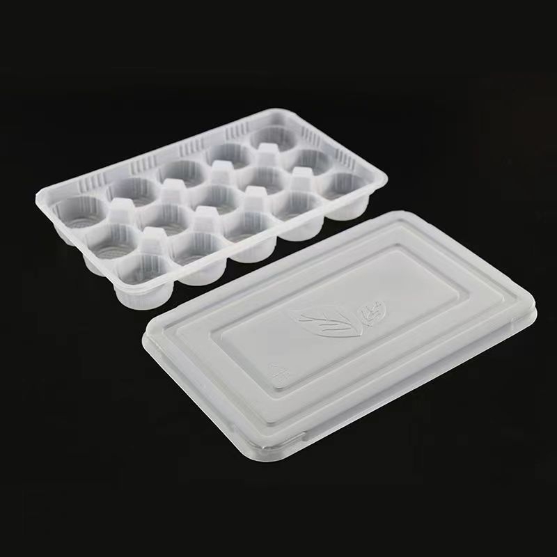 Jednokratna plastična kutija za obrok s 15 odjeljaka i poklopcem, za svježe wontone, knedle i tangyuan