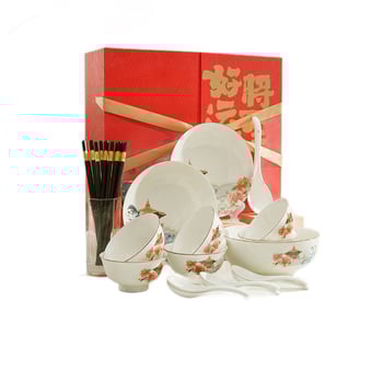 Yexin kerámiás étkészlet tálakkal, tányérokkal és kanalakkal — anyag: kerámia, modern minimalista stílus, eredet: Chaozhou, Good Luck Arrives sorozat, testreszabható feldolgozás