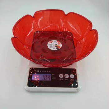 Mengjia 2249 плодова чиния - прозрачна, висока подножка, цветен стил, пластмасова за сухи плодове