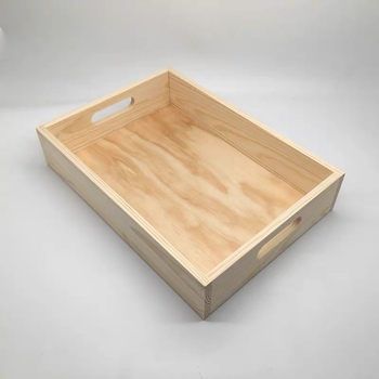 Kétfülű fa tálca, négyzet alakú, felület kézzel rajzolt mintával, testreszabás elérhető, asztali rendezőhöz