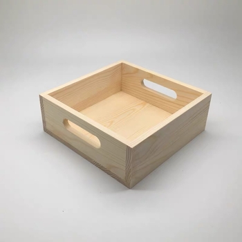 Kétfülű fa tálca, négyzet alakú, felület kézzel rajzolt mintával, testreszabás elérhető, asztali rendezőhöz