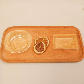 Egyszer használatos műanyag tál, átlátszó, 200 darabos csomag, modern minimalist dizájn