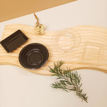 Egyszer használatos műanyag tál, átlátszó, 200 darabos csomag, modern minimalist dizájn