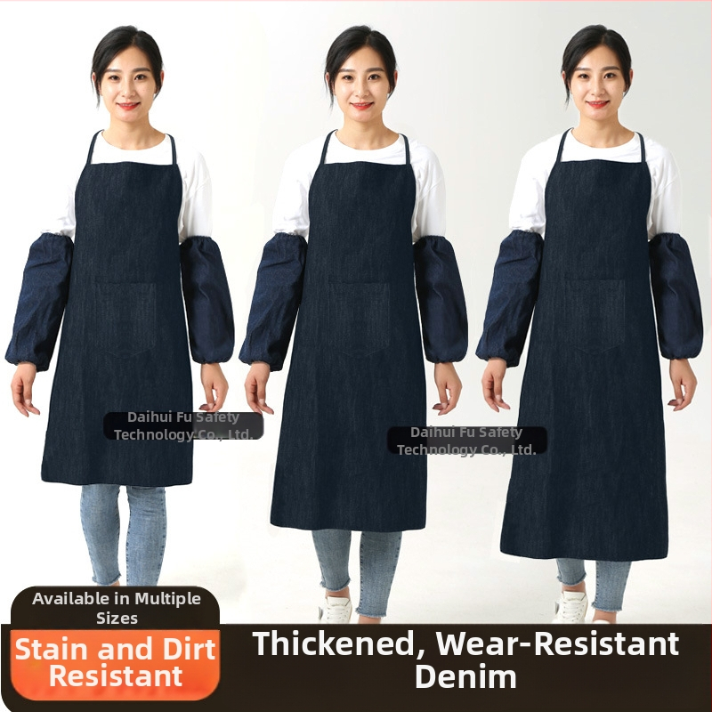Džínsová zástera na zváranie s vreckom, pevná, odolná voči opotrebeniu a znečisteniu