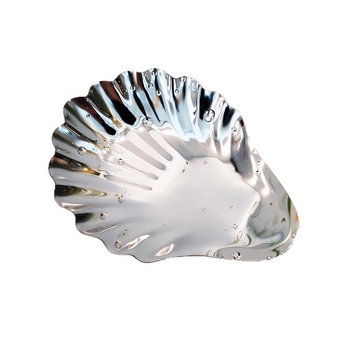 Неръждаема стомана плато за десерти с неравна форма, скандинавски стил, огледално полирана повърхност, възможност за персонализирано лого