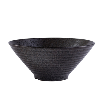 Keramička zdjela za ramen s trubastim oblikom, japanski stil, okrugli oblik, pogodna za mikrovalnu, sprej-glazura
