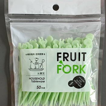 Jednorázová vidlička na ovocie, jednofarebná, pre dospelých, moderný minimalistický štýl, plastová (Jednofarebná; Pre dospelých; Moderný minimalistický štýl)