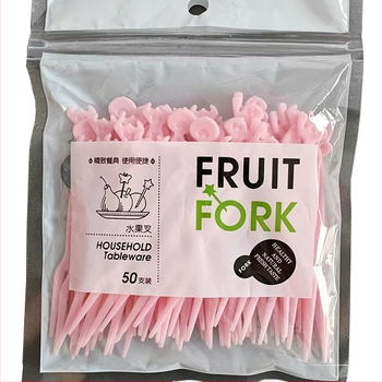 Jednorázová vidlička na ovocie, jednofarebná, pre dospelých, moderný minimalistický štýl, plastová (Jednofarebná; Pre dospelých; Moderný minimalistický štýl)