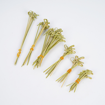 Scobitori de fructe de unică folosință, bețe de bambus cu nod floral, împletite natural, 100 bucăți pe pachet