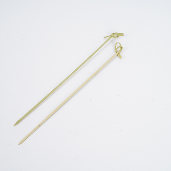 Scobitori de fructe de unică folosință, bețe de bambus cu nod floral, împletite natural, 100 bucăți pe pachet