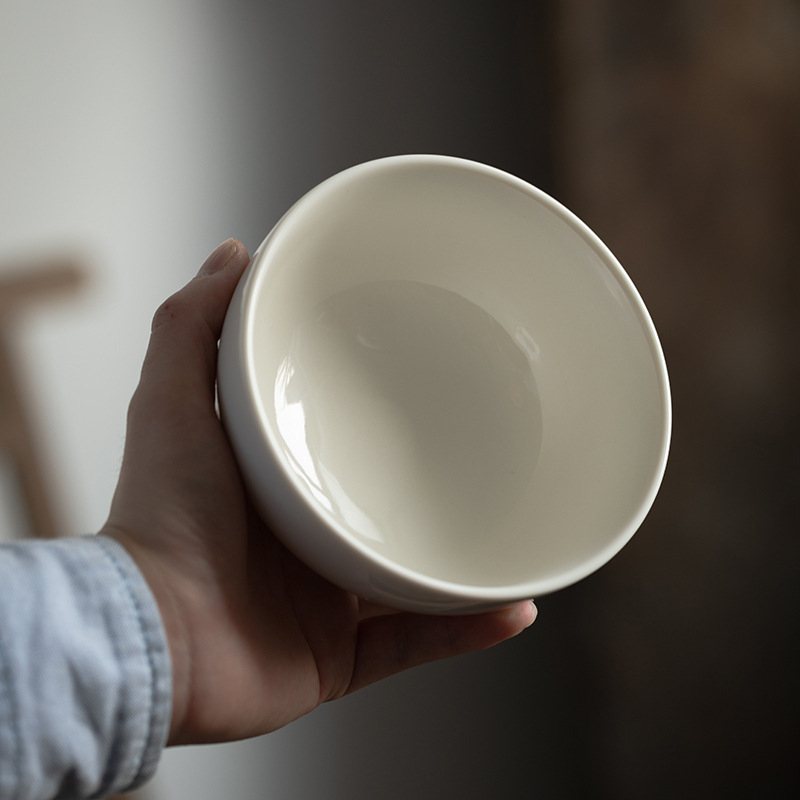Porcelanska zdjela za rižu i juhu, okruglog oblika, sigurna za mikrovalnu pećnicu, jednofarban dizajn, modern minimalistički stil