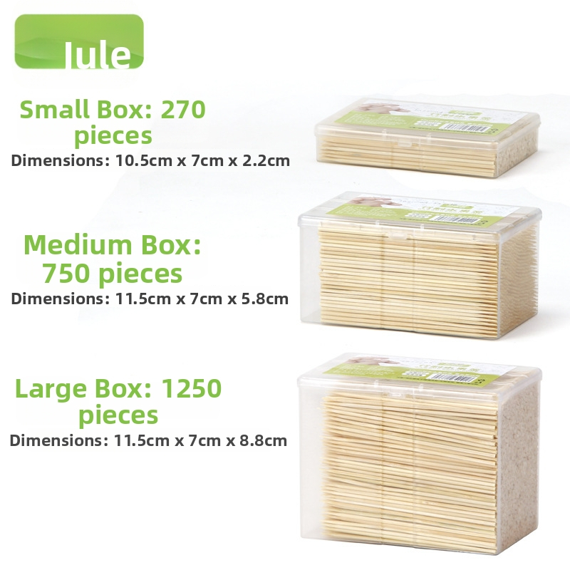 Bambusové špízky na ovocie v krabičke, Bamboo Jule, jednobarevné, pre dospelých