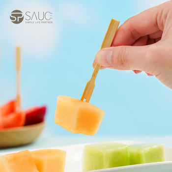 Set tacâmuri pentru fructe de unică folosință - bambus, stil simplu, 200 bucăți, calitate de întâi