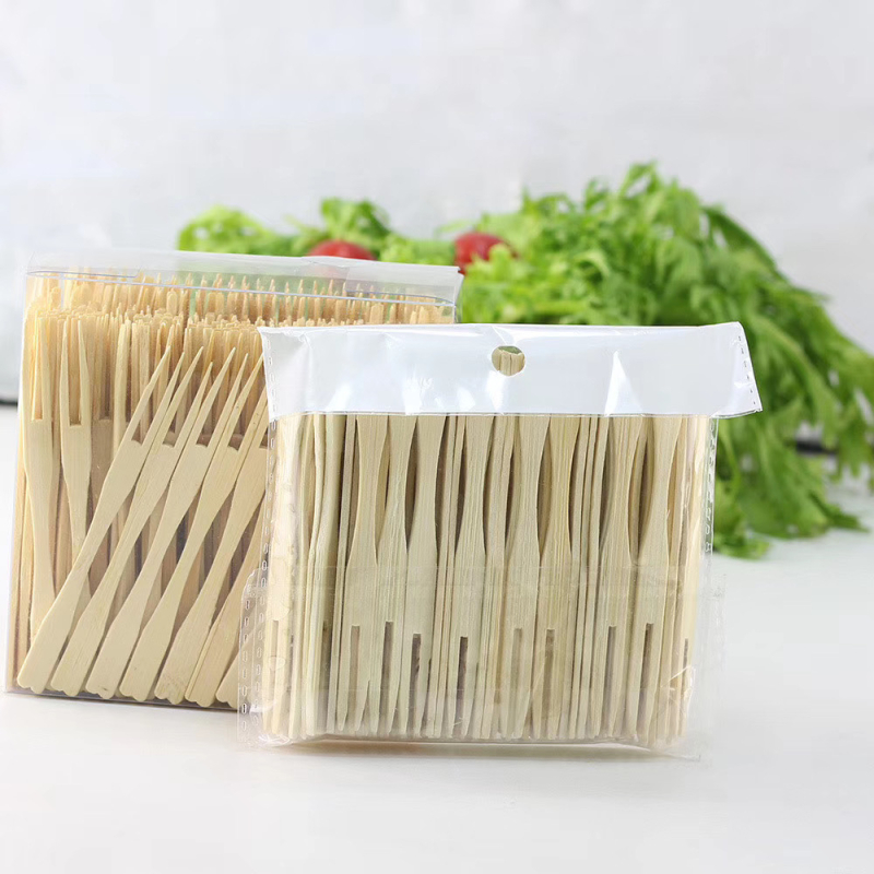 Furculiță de fructe din bambus, design unicolor, stil simplu, pentru adulți, calitate de primă clasă