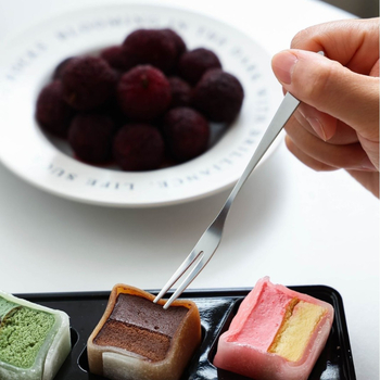 Set tacâmuri pentru fructe și desert, stil european minimalist, lux modest, 10 bucăți (Material: oțel inoxidabil; Stil: minimalist modern; Brand: Hepburn wood style; Categoria: furculițe pentru fructe; Calitate: produs premium)