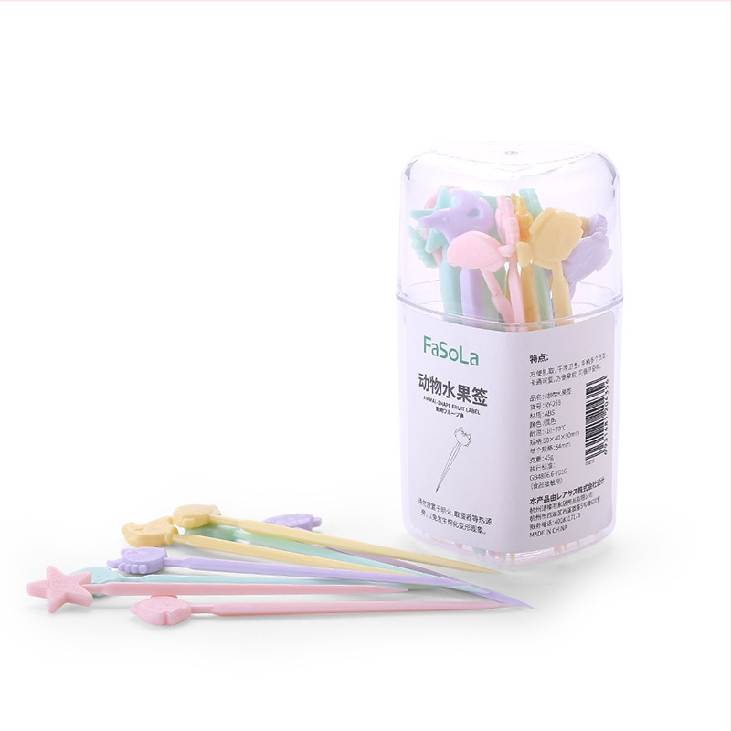 FaSoLa ovocná vidlička s dizajnom zvieraťa z karikatúry — potravinársky ABS plast, opakovane použiteľná