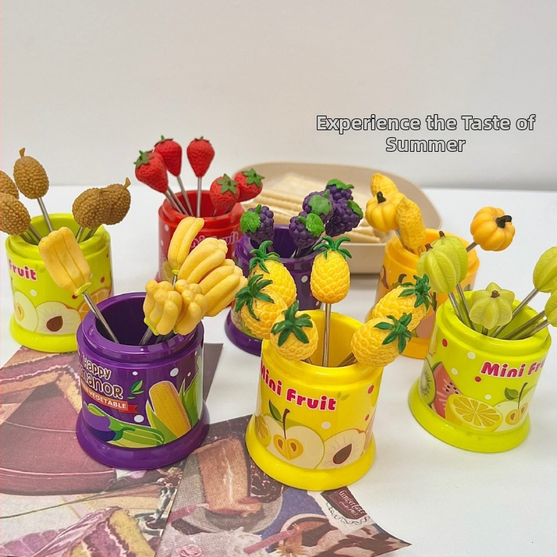 Sunli nerezová vidlička na ovocie, štýl malý svieži, ovocný vzor, tlač loga k dispozícii