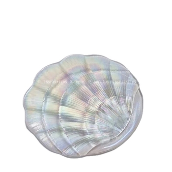 Стъклена чиния за съхранение на бижута с нестандартна форма, електроплатирана повърхност и стил лайт лукс ретро, подходяща за реквизит за снимки и палитра за маникюр.