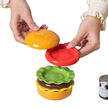 Керамичен подаръчен комплект посуда за хранене – кръгли порцеланови чинии и чиния за сос, сладък стил, ръчно рисувана повърхност