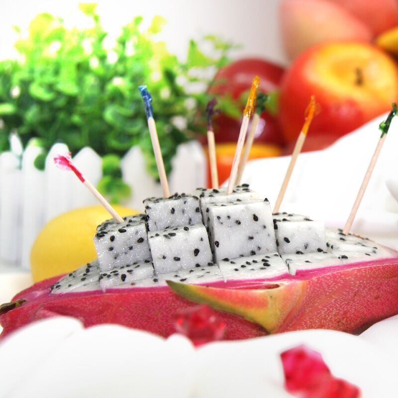 Еднократни дървени шишчета за възрастни, нов китайски стил, гладък заоблен край, подходящи за коктейли и плодове